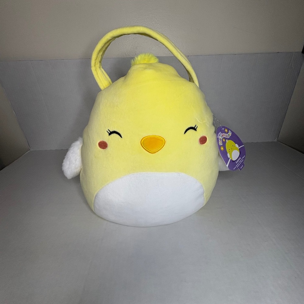 Squishmallows Ivanna Chick Easter‎ Basket Plush Yellow Bag with Tag